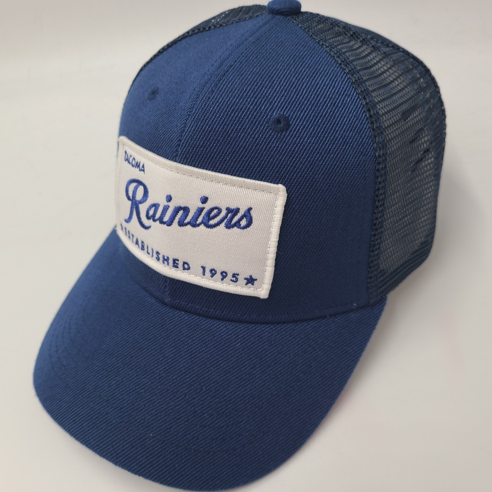 Tacoma Rainiers Hat Adjustable Trucker Mesh Blue White MiLB Patch Logo 1995 Men